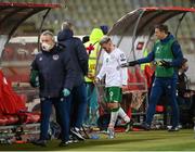 24 March 2021; Aaron Connolly of Republic of Ireland leaves the pitch after picking up an injury during the FIFA World Cup 2022 qualifying group A match between Serbia and Republic of Ireland at Stadion Rajko Mitic in Belgrade, Serbia. Photo by Stephen McCarthy/Sportsfile