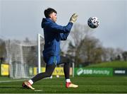 26 March 2021; Goalkeeper Kieran O’Hara during a Republic of Ireland training session at the FAI National Training Centre in Abbotstown, Dublin. Photo by Seb Daly/Sportsfile