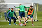 26 March 2021; Conor Coventry, right, during a Republic of Ireland training session at the FAI National Training Centre in Abbotstown, Dublin. Photo by Seb Daly/Sportsfile