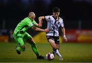 26 March 2021; Ryan O'Kane of Dundalk in action against Mark Coyle of Finn Harps during the SSE Airtricity League Premier Division match between Dundalk and Finn Harps at Oriel Park in Dundalk, Louth. Photo by Eóin Noonan/Sportsfile