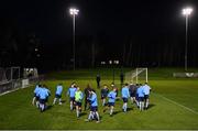 26 March 2021; UCD players warm-up before the SSE Airtricity League First Division match between UCD and Athlone Town at the UCD Bowl in Belfield, Dublin. Photo by Seb Daly/Sportsfile