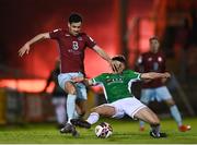 26 March 2021; Darren Murphy of Cobh Ramblers is tackled by Ronan Hurley of Cork City during the SSE Airtricity League First Division match between Cork City and Cobh Ramblers at Turners Cross in Cork. Photo by Harry Murphy/Sportsfile