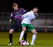 26 March 2021; Keith Dalton of Cabinteely in action against Karl Manahan of Wexford during the SSE Airtricity League First Division match between Wexford and Cabinteely at Ferrycarrig Park in Wexford. Photo by Matt Browne/Sportsfile