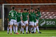 26 March 2021; Cork City players celebrate after Cian Coleman, far right, scores his side's first goal during the SSE Airtricity League First Division match between Cork City and Cobh Ramblers at Turners Cross in Cork. Photo by Harry Murphy/Sportsfile