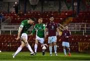 26 March 2021; Cian Bargary of Cork City shoots to score his side's second goal during the SSE Airtricity League First Division match between Cork City and Cobh Ramblers at Turners Cross in Cork. Photo by Harry Murphy/Sportsfile