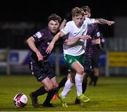 26 March 2021; Sean McDonald of Cabinteely in action against Paul Cleary of Wexford during the SSE Airtricity League First Division match between Wexford and Cabinteely at Ferrycarrig Park in Wexford. Photo by Matt Browne/Sportsfile
