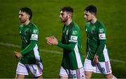26 March 2021; Cork City players, from left, Dylan McGlade, Gordon Walker and Jack Baxter following the SSE Airtricity League First Division match between Cork City and Cobh Ramblers at Turners Cross in Cork. Photo by Harry Murphy/Sportsfile