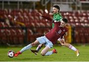 26 March 2021; Pierce Phillips of Cobh Ramblers in action against Dylan McGlade of Cork City during the SSE Airtricity League First Division match between Cork City and Cobh Ramblers at Turners Cross in Cork. Photo by Harry Murphy/Sportsfile
