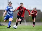 27 March 2021; Eve O'Sullivan of Treaty United in action against Jade Reddy of Bohemians during the SSE Airtricity Women's National League match between Bohemians and Treaty United at Oscar Traynor Centre in Coolock, Dublin. Photo by Piaras Ó Mídheach/Sportsfile
