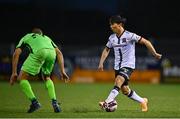 26 March 2021; Han Jeongwoo of Dundalk in action against Ethan Boyle of Finn Harps during the SSE Airtricity League Premier Division match between Dundalk and Finn Harps at Oriel Park in Dundalk, Louth. Photo by Eóin Noonan/Sportsfile