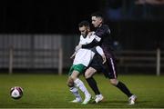 26 March 2021; Kieran Marty Waters of Cabinteely in action against Conor Crowley of Wexford during the SSE Airtricity League First Division match between Wexford and Cabinteely at Ferrycarrig Park in Wexford. Photo by Matt Browne/Sportsfile