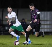 26 March 2021; Harry Groome of Wexford in action against Daniel Blackbyrne of Cabinteely during the SSE Airtricity League First Division match between Wexford and Cabinteely at Ferrycarrig Park in Wexford. Photo by Matt Browne/Sportsfile