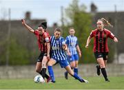 27 March 2021; Bronagh Kane of Bohemians in action against Olivia Gibson of Treaty United during the SSE Airtricity Women's National League match between Bohemians and Treaty United at Oscar Traynor Centre in Coolock, Dublin. Photo by Piaras Ó Mídheach/Sportsfile