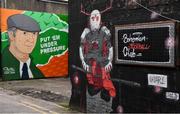 27 March 2021; Murals, including a mural of former Republic of Ireland manager Jack Charlton, are seen outside Dalymount Park ahead of the SSE Airtricity League Premier Division match between Bohemians and Longford Town at Dalymount Park in Dublin. Photo by Sam Barnes/Sportsfile