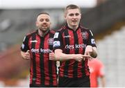 27 March 2021; Ross Tierney of Bohemians, right, celebrates after scoring his side's second goal during the SSE Airtricity League Premier Division match between Bohemians and Longford Town at Dalymount Park in Dublin. Photo by Sam Barnes/Sportsfile