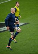 27 March 2021; Devin Toner of Leinster warms up before the Guinness PRO14 Final match between Leinster and Munster at the RDS Arena in Dublin. Photo by Ramsey Cardy/Sportsfile