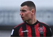 27 March 2021; James Finnerty of Bohemians after receiving medical treatment during the SSE Airtricity League Premier Division match between Bohemians and Longford Town at Dalymount Park in Dublin. Photo by Sam Barnes/Sportsfile