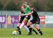 27 March 2021; Stephanie Roche of Peamount United in action against Edel Kennedy, right, and Orlaith Conlon of Wexford Youths during the SSE Airtricity Women's National League match between Wexford Youths and Peamount United at Ferrycarrig Park in Wexford. Photo by Michael P Ryan/Sportsfile