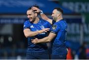 27 March 2021; James Lowe, left, and Dave Kearney of Leinster celebrate following the Guinness PRO14 Final match between Leinster and Munster at the RDS Arena in Dublin. Photo by Ramsey Cardy/Sportsfile