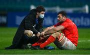 27 March 2021; Tadhg Beirne of Munster is consoled by Luke McGrath of Leinster following the Guinness PRO14 Final match between Leinster and Munster at the RDS Arena in Dublin. Photo by David Fitzgerald/Sportsfile