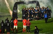 27 March 2021; Munster players look on as Leinster lift the trophy following the Guinness PRO14 Final match between Leinster and Munster at the RDS Arena in Dublin. Photo by David Fitzgerald/Sportsfile