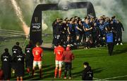 27 March 2021; Munster players look on as Leinster lift the trophy following the Guinness PRO14 Final match between Leinster and Munster at the RDS Arena in Dublin. Photo by David Fitzgerald/Sportsfile