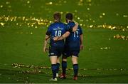 27 March 2021; James Tracy, left, and Ed Byrne of Leinster leave the pitch following the Guinness PRO14 Final match between Leinster and Munster at the RDS Arena in Dublin. Photo by Brendan Moran/Sportsfile