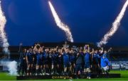 27 March 2021; Devin Toner, left, and Michael Bent of Leinster lift the PRO14 trophy alongside team-mates following the Guinness PRO14 Final match between Leinster and Munster at the RDS Arena in Dublin. Photo by Ramsey Cardy/Sportsfile