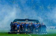 27 March 2021; Devin Toner, left, and Michael Bent of Leinster lift the PRO14 trophy alongside team-mates following the Guinness PRO14 Final match between Leinster and Munster at the RDS Arena in Dublin. Photo by Ramsey Cardy/Sportsfile