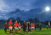 27 March 2021; Munster players, from left, Jean Kleyn, Gavin Coombes, Mike Haley, Peter O'Mahony and James Cronin dejected following their defeat in the Guinness PRO14 Final match between Leinster and Munster at the RDS Arena in Dublin. Photo by Ramsey Cardy/Sportsfile