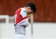 27 March 2021; Shane Griffin of St Patrick's Athletic leaves the field with an injury during the SSE Airtricity League Premier Division match between St Patrick's Athletic and Drogheda United at Richmond Park in Dublin. Photo by Matt Browne/Sportsfile