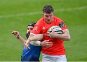 27 March 2021; Peter O'Mahony of Munster wins possession in the lineout against Scott Fardy of Leinster during the Guinness PRO14 Final match between Leinster and Munster at the RDS Arena in Dublin. Photo by Ramsey Cardy/Sportsfile