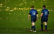27 March 2021; James Tracy and Ed Byrne of Leinster leave the pitch after the Guinness PRO14 Final match between Leinster and Munster at the RDS Arena in Dublin. Photo by Brendan Moran/Sportsfile