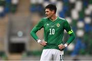 28 March 2021; Kyle Lafferty of Northern Ireland during the International friendly match between Northern Ireland and USA at the National Football Stadium at Windsor Park in Belfast. Photo by David Fitzgerald/Sportsfile