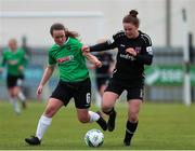 27 March 2021; Ciara Rossiter of Wexford Youths in action against Lucy McCartan of Peamount United during the SSE Airtricity Women's National League match between Wexford Youths and Peamount United at Ferrycarrig Park in Wexford. Photo by Michael P Ryan/Sportsfile