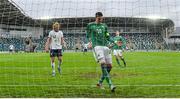 28 March 2021; Kyle Lafferty of Northern Ireland reacts during the International friendly match between Northern Ireland and USA at National Football Stadium at Windsor Park in Belfast. Photo by David Fitzgerald/Sportsfile