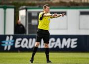 28 March 2021; Referee Oliver Moran during the SSE Airtricity League First Division match between Bray Wanderers and Treaty United at the Carlisle Grounds in Bray, Wicklow. Photo by Seb Daly/Sportsfile