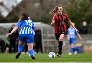 27 March 2021; Chloe Darby of Bohemians in action against Alana Roddy of Treaty United during the SSE Airtricity Women's National League match between Bohemians and Treaty United at Oscar Traynor Centre in Coolock, Dublin. Photo by Piaras Ó Mídheach/Sportsfile