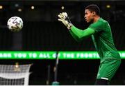 27 March 2021; Gavin Bazunu prior to the FIFA World Cup 2022 qualifying group A match between Republic of Ireland and Luxembourg at the Aviva Stadium in Dublin. Photo by Eóin Noonan/Sportsfile
