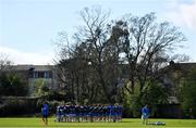 29 March 2021; The Leinster squad huddle during squad training at UCD in Dublin. Photo by Ramsey Cardy/Sportsfile
