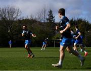 29 March 2021; Jamison Gibson-Park passes to Luke McGrath during Leinster Rugby squad training at UCD in Dublin. Photo by Ramsey Cardy/Sportsfile