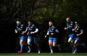 29 March 2021; Leinster players, from left, Michael Bent, Tadhg Furlong, Andrew Porter, Scott Fardy and Rónan Kelleher during Leinster Rugby squad training at UCD in Dublin. Photo by Ramsey Cardy/Sportsfile