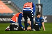 27 March 2021; Ross Byrne of Leinster receives medical attention during the Guinness PRO14 Final match between Leinster and Munster at the RDS Arena in Dublin. Photo by David Fitzgerald/Sportsfile