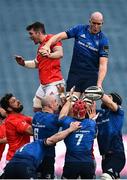 27 March 2021; Devin Toner of Leinster wins possession from a line out during the Guinness PRO14 Final match between Leinster and Munster at the RDS Arena in Dublin. Photo by David Fitzgerald/Sportsfile