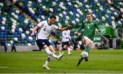 28 March 2021; Matthew Miazga of USA in action against George Saville of Northern Ireland during the International friendly match between Northern Ireland and USA at National Football Stadium at Windsor Park in Belfast. Photo by David Fitzgerald/Sportsfile