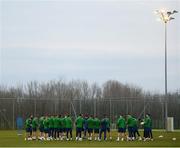 29 March 2021; Players and coaches during a Republic of Ireland training session at the Debrecen Football Academy in Debrecen, Hungary. Photo by Stephen McCarthy/Sportsfile