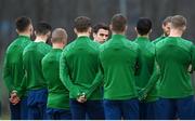 29 March 2021; Republic of Ireland captain Seamus Coleman speaks to his players during a Republic of Ireland training session at the Debrecen Football Academy in Debrecen, Hungary. Photo by Stephen McCarthy/Sportsfile