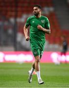 30 March 2021; Cyrus Christie of Republic of Ireland ahead of the international friendly match between Qatar and Republic of Ireland at Nagyerdei Stadion in Debrecen, Hungary. Photo by Stephen McCarthy/Sportsfile