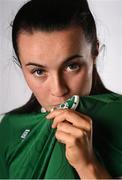 5 April 2021; Niamh Farrelly during a Republic of Ireland Women portrait session at the Castleknock Hotel in Dublin. Photo by Stephen McCarthy/Sportsfile