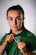 5 April 2021; Niamh Farrelly during a Republic of Ireland Women portrait session at the Castleknock Hotel in Dublin. Photo by Stephen McCarthy/Sportsfile